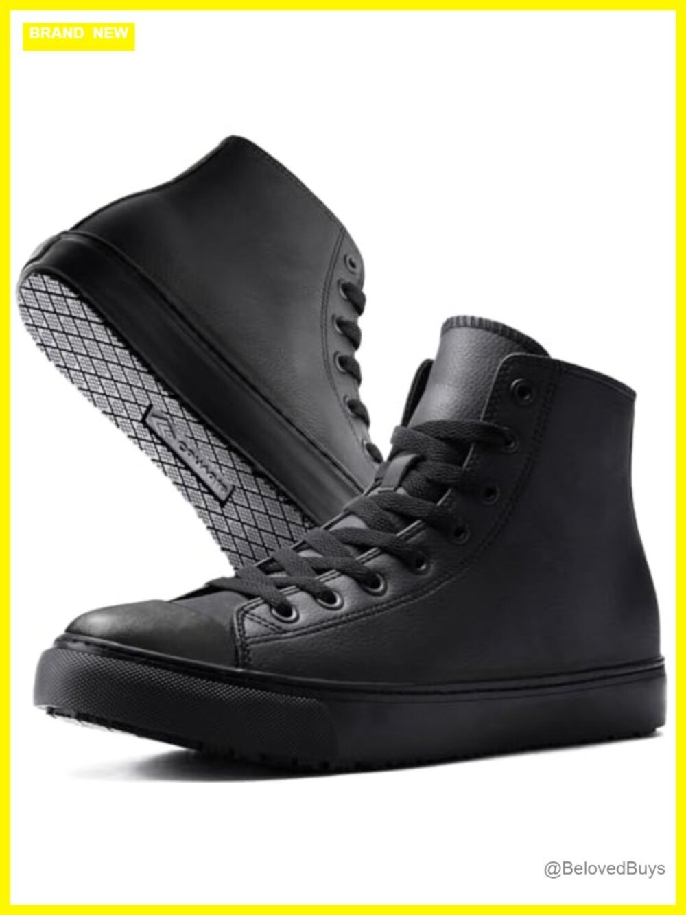 Unisex Slip Resistant Waterproof Leather Work Shoes High Top Food Service